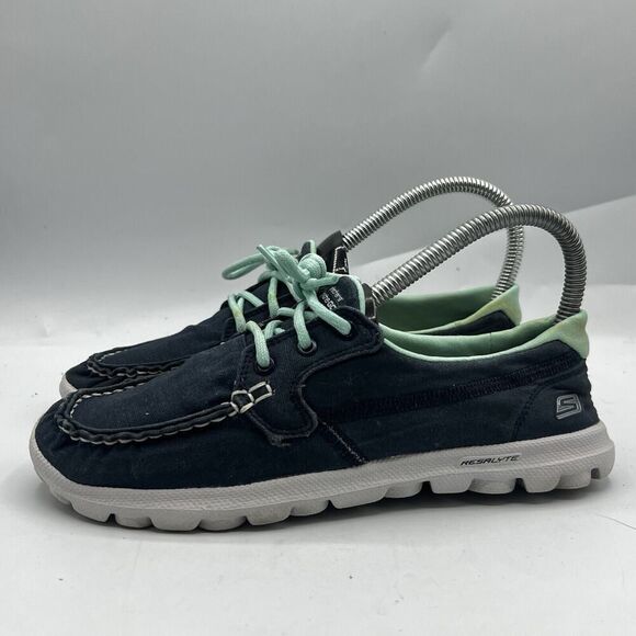 Skechers Shoes Womens 7 Navy On The Go Slip On Casual Walking Athleisure - Picture 4 of 12